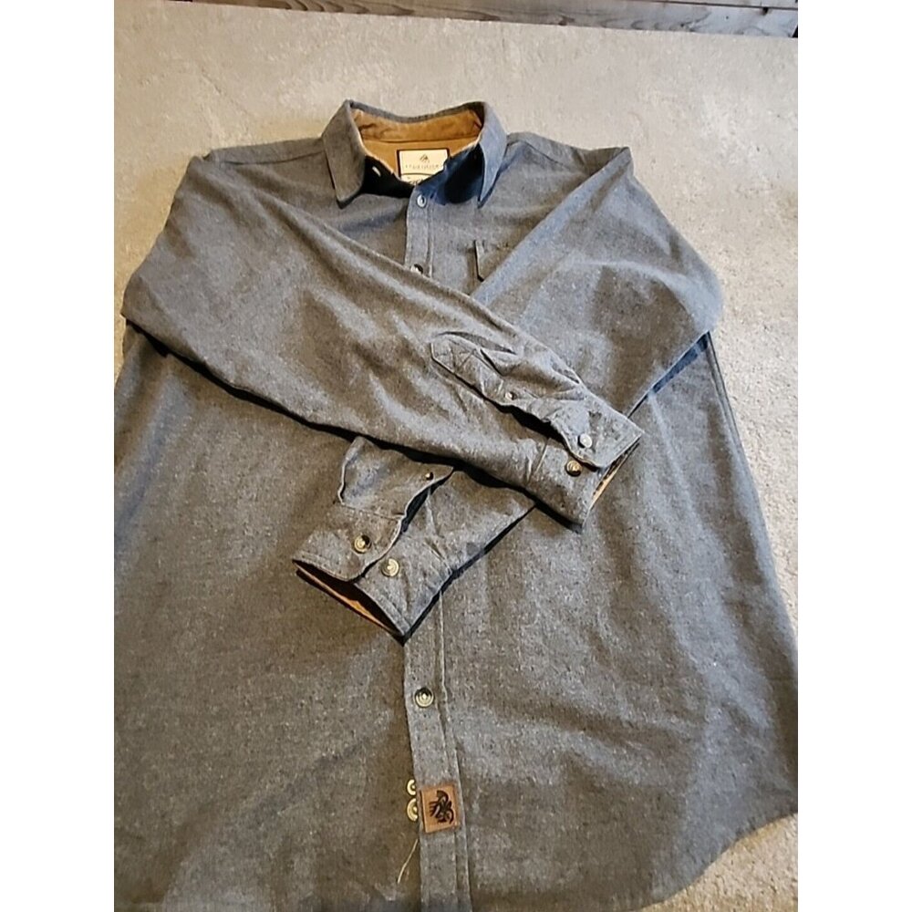 Legendary Whitetails Shirt Sz.  L Gray The Original Buck Camp Corduroy Cuff - Picture 4 of 9